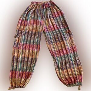 Handmade Cotton Cargo Pants Unisex Hippie Boho Festival Pants | Ethnic Cotton